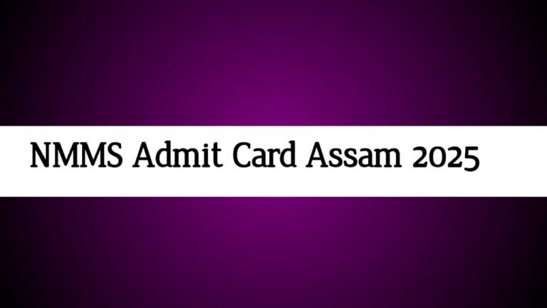 NMMS Admit Card Assam 2025